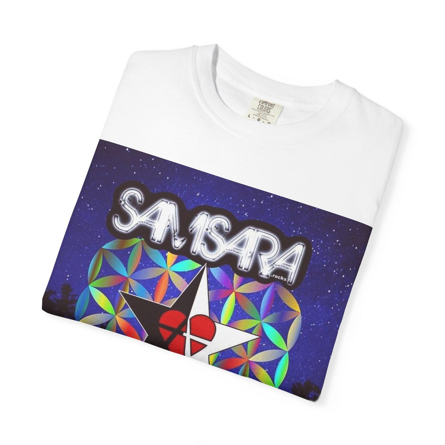 Sounds Of Absolute Power by Samsara Vibrant Graphic T-Shirt for Nature Lovers, Unisex Tee, Festival Wear, Gift for Music Enthusiasts, Bohemian Style Apparel
