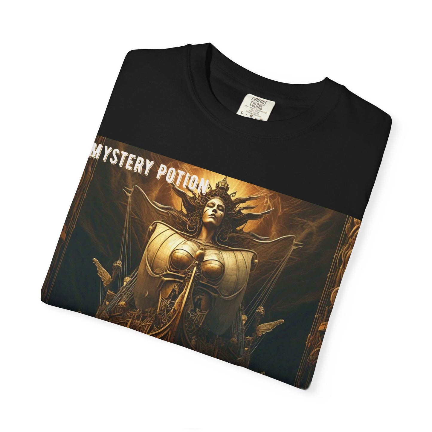 Mystery Potion Unisex Garment-Dyed T-shirt, Vintage Graphic Tee, Gift for Art Lovers, Casual Wear, Unique Clothing
