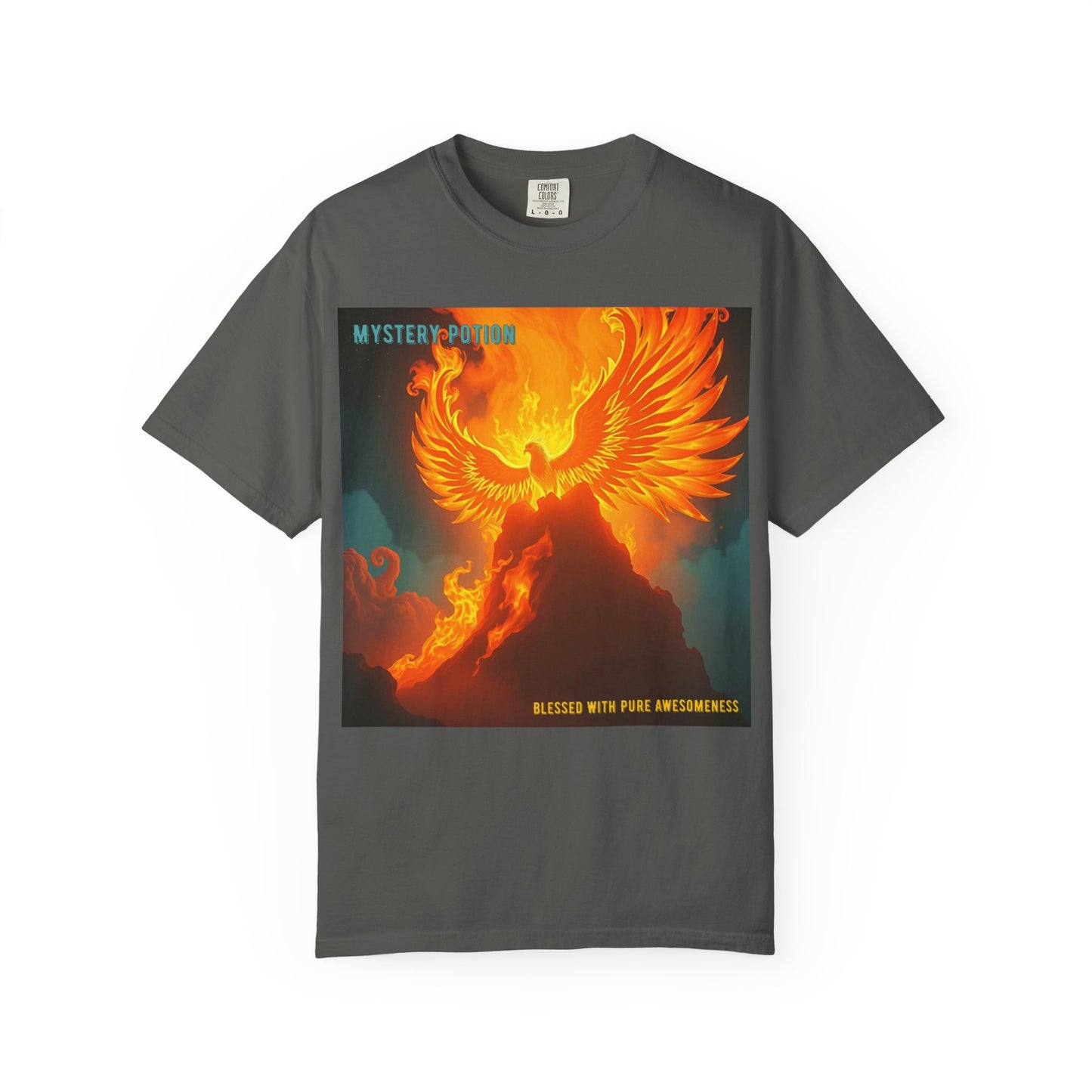 'Blessed With Pure Awesomeness' Mystery Phoenix Graphic Unisex T-shirt, Cool Casual Wear, Unique Gift for Nature Lovers, Birthday, Summer Event, Spiritual Design