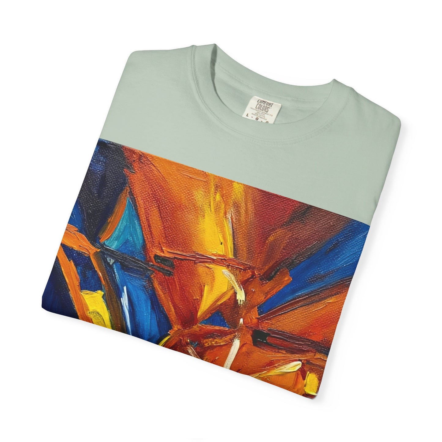 Vibrant Abstract Art T-shirt, Unisex Garment-Dyed Tee, Colorful Graphic Shirt, Stylish Artwear, Unique Gift Idea for Art Lovers