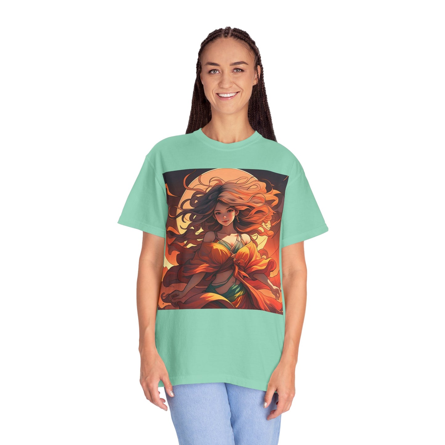 Mystical Autumn Goddess T-shirt, Enchanted Graphic Tee, Boho Style Apparel, Art Inspired Top, Unique Gift for Her, Festival Fashion