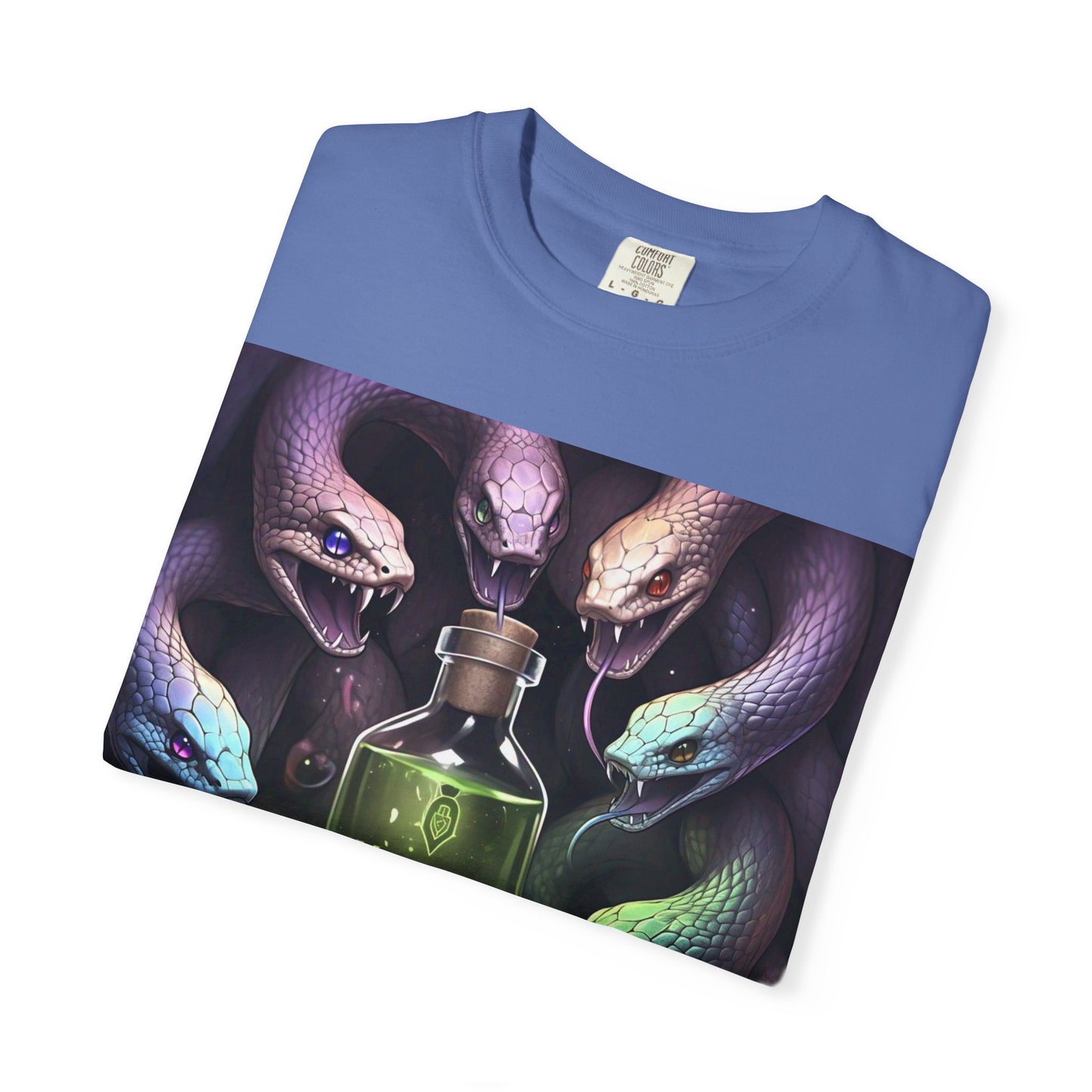 'Poking Sticks At Snakes' by Mystery Potion, Unisex T-shirt | Snakes Design | Perfect for Halloween, Gifts, Cozy Wear, Unique Apparel, Vintage Vibe