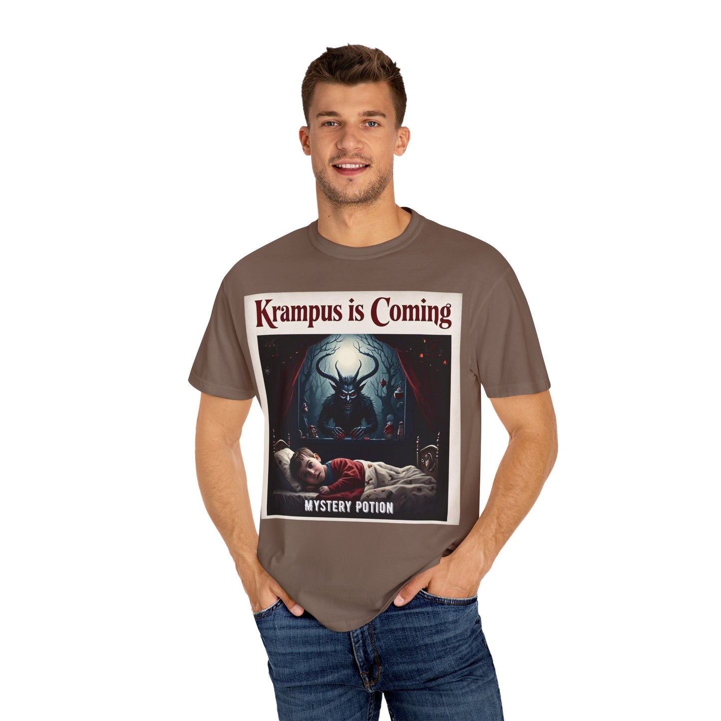 Krampus is Coming Unisex T-Shirt, Holiday Apparel, Christmas Gift, Cozy Casual Wear, Horror Theme Tee