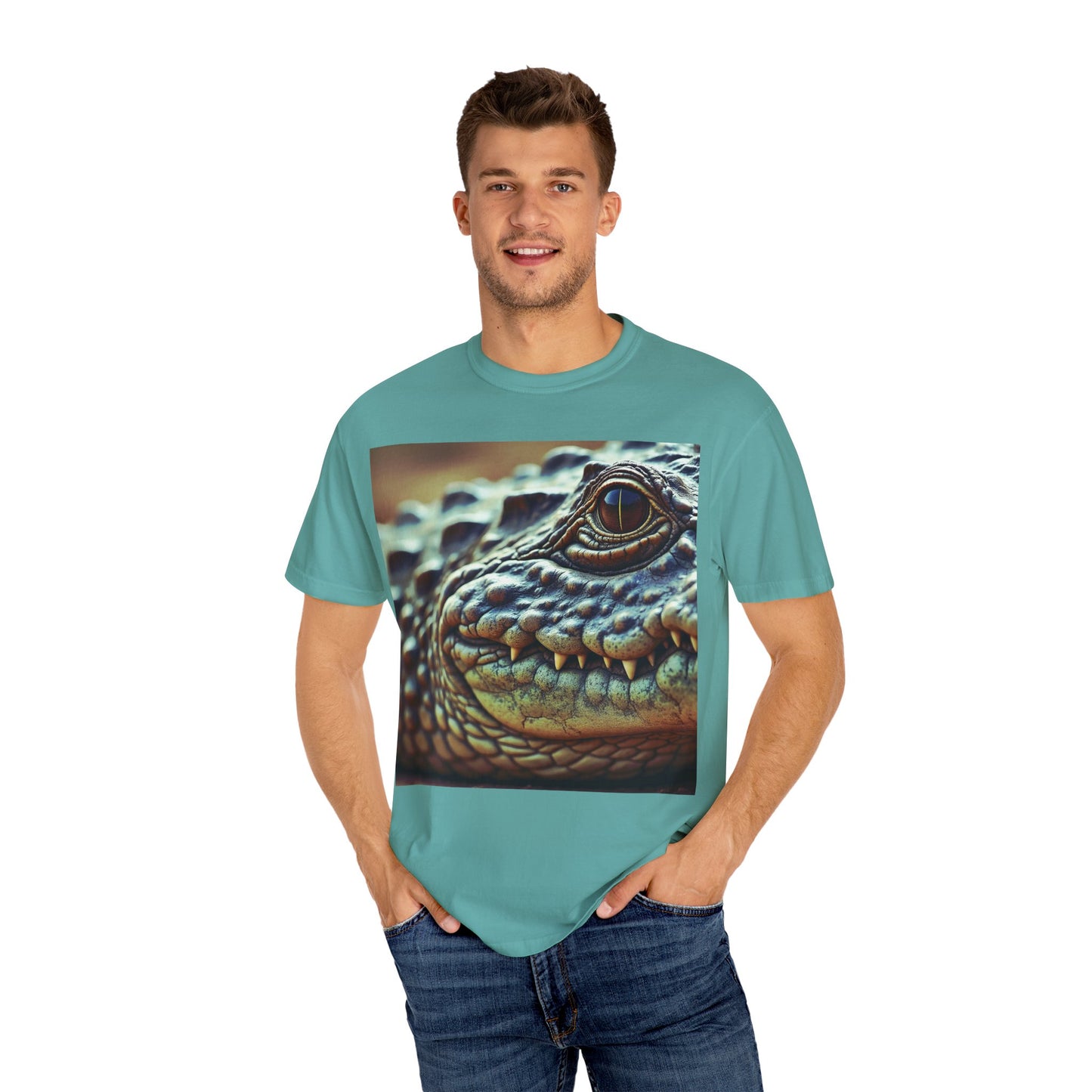 Aligator Unisex Garment-Dyed T-Shirt with Lizard Design, Cool Animal Tee for Nature Lovers, Gift for Her, Him, Birthday, Outdoor Enthusiasts