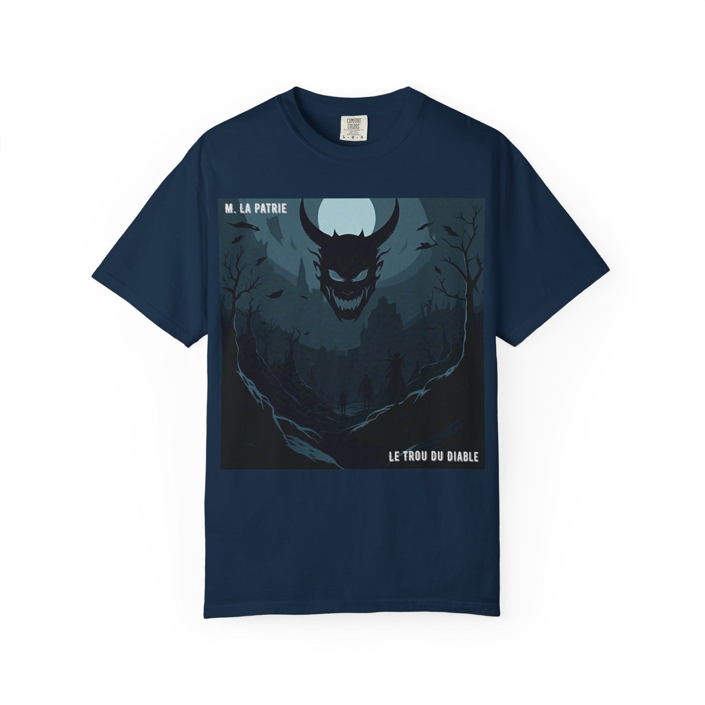 Mysterious Graphic Tee, Unisex Garment-Dyed T-Shirt, Dark Fantasy Shirt, Gift for Adventurers, Halloween Apparel, Unique Artwear