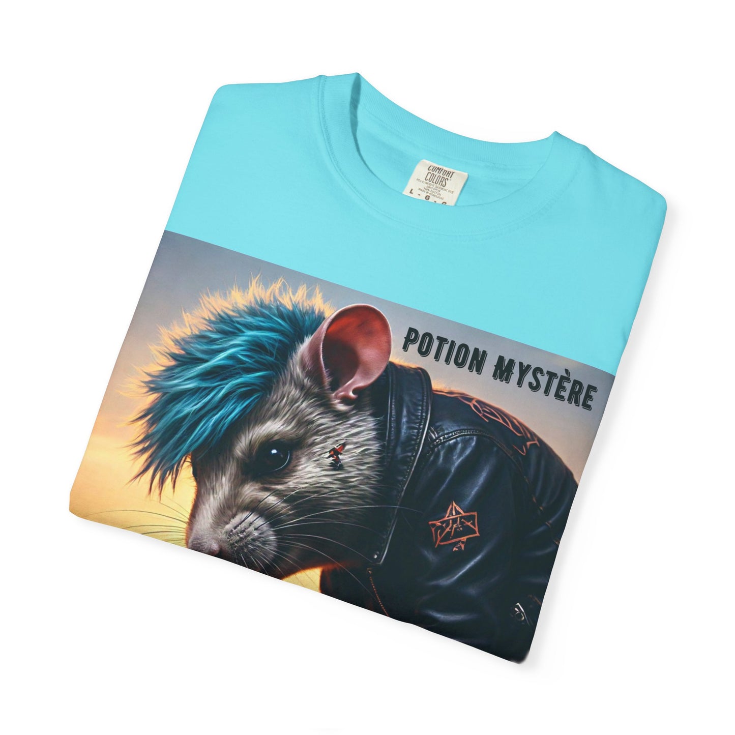 Mystical Punk Rat Toiling The Field Graphic T-Shirt | Unisex, Art Tee, Unique Animal Print, Gift for Animal Lovers, Casual Wear
