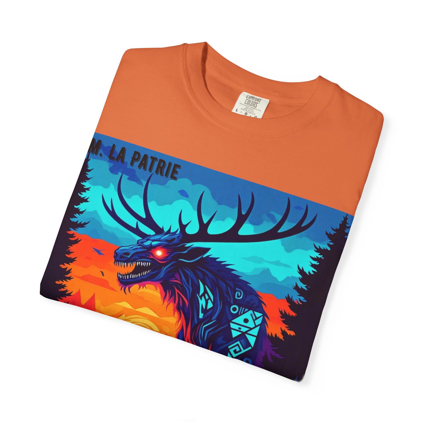 'Wendigo' par M. La Patrie, Vibrant First Nations Style Graphic T-Shirt, Unique Art Tee for Nature Lovers, Gift for Halloween, Cozy Casual Wear, Unisex Shirt