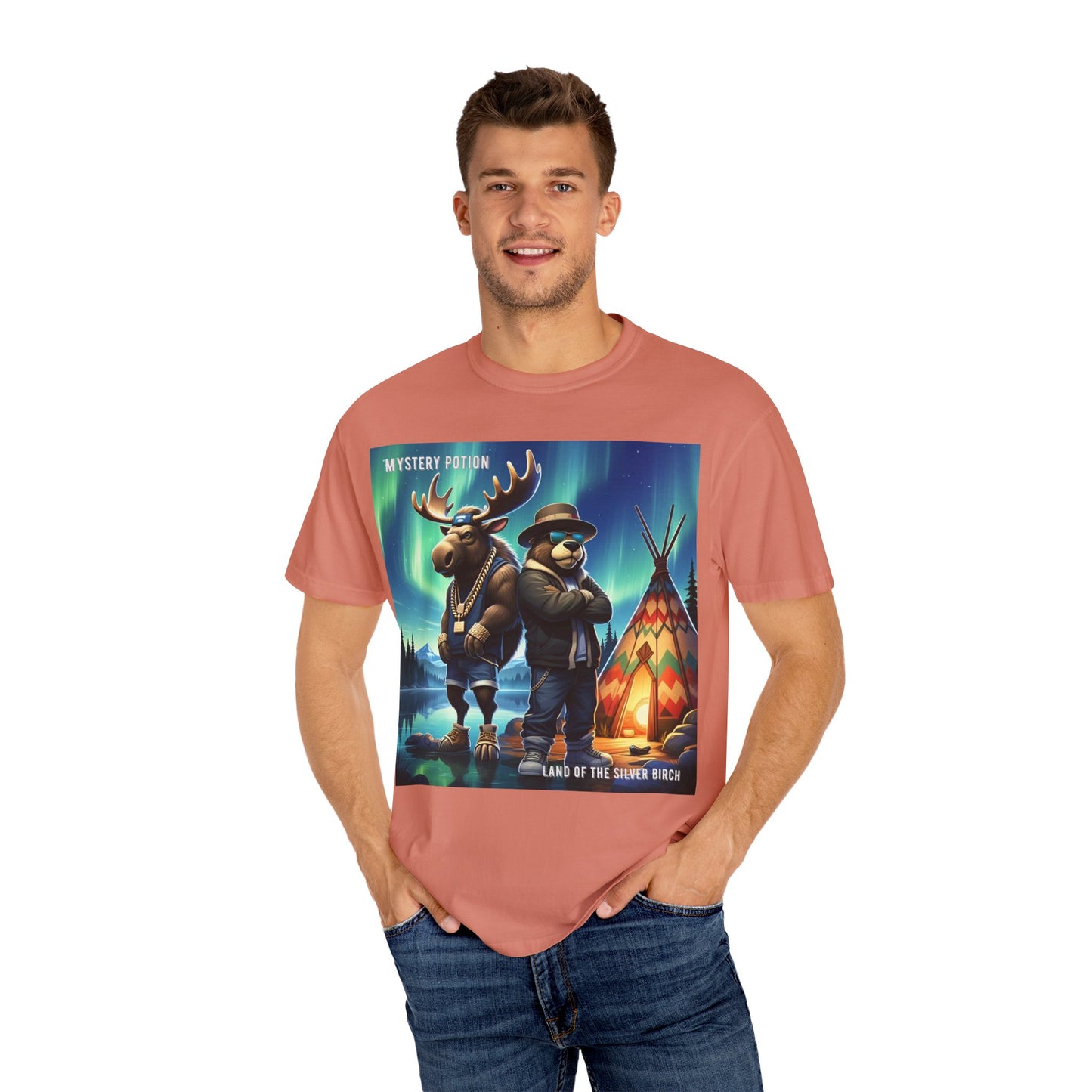 'Land Of The Silver Birch' by Mystery Potion,  Unisex Garment-Dyed T-shirt