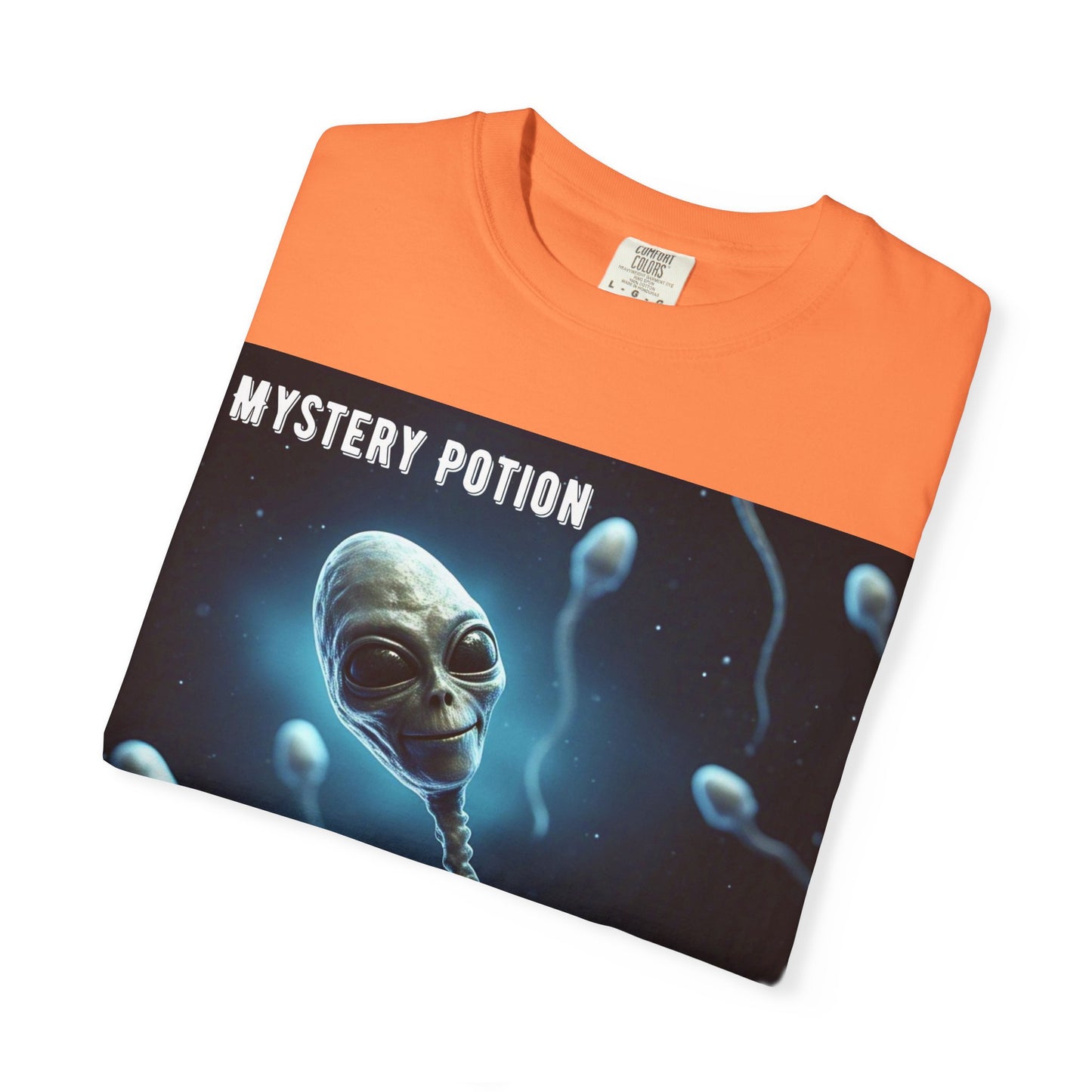 'One Good Day All Answers Will Come To Us' by Mystery Potion, Alien Sperm Tee, Unisex Graphic T-Shirt, Fun Gift for Space Lovers, Cool Casual Wear, Sci-Fi Fashion, Unique Statement Piece