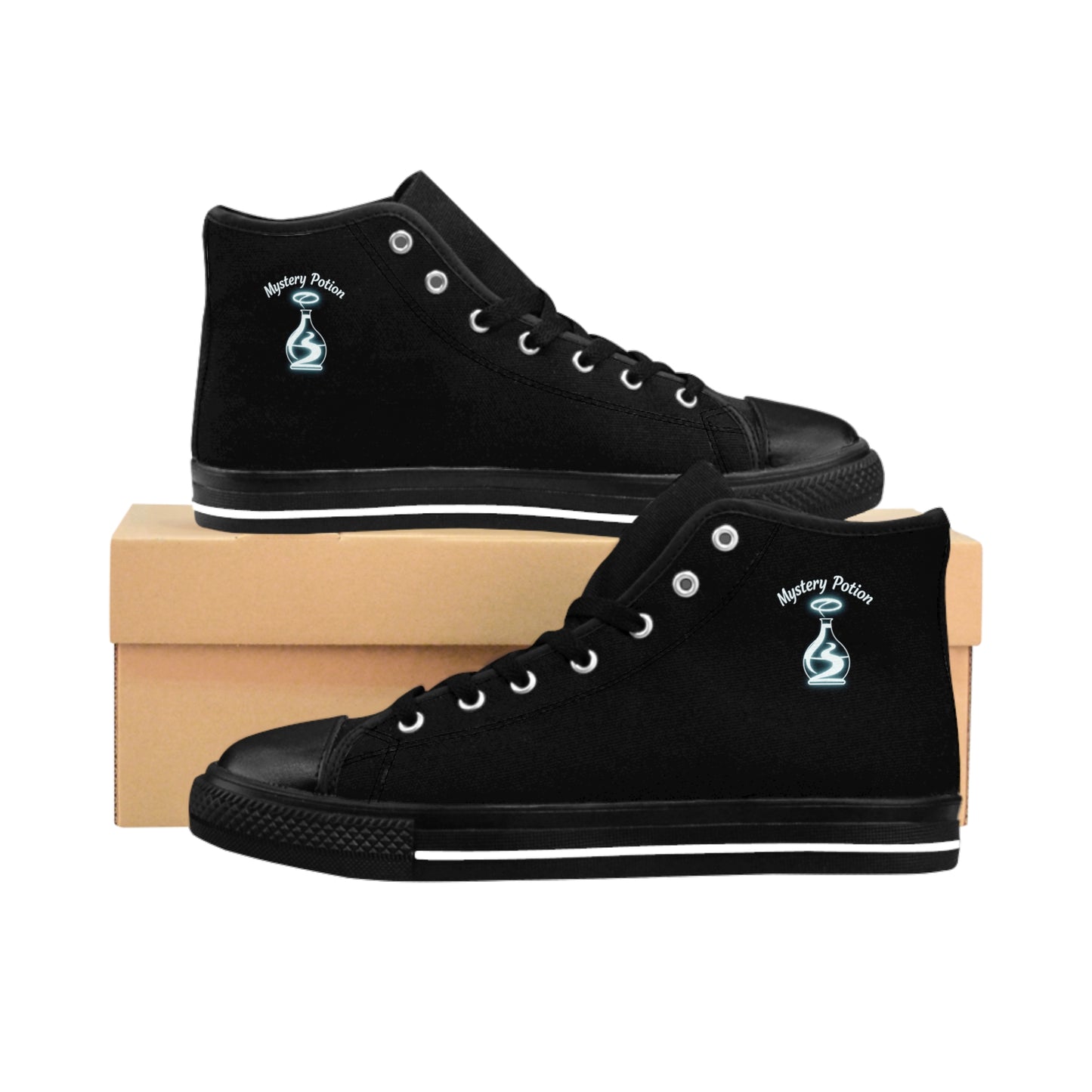 Men's Classic Sneakers with Mystery Potion Design, Trendy High Top Shoes, Casual Footwear, Gift for Coffee Lovers, Stylish Sneakers