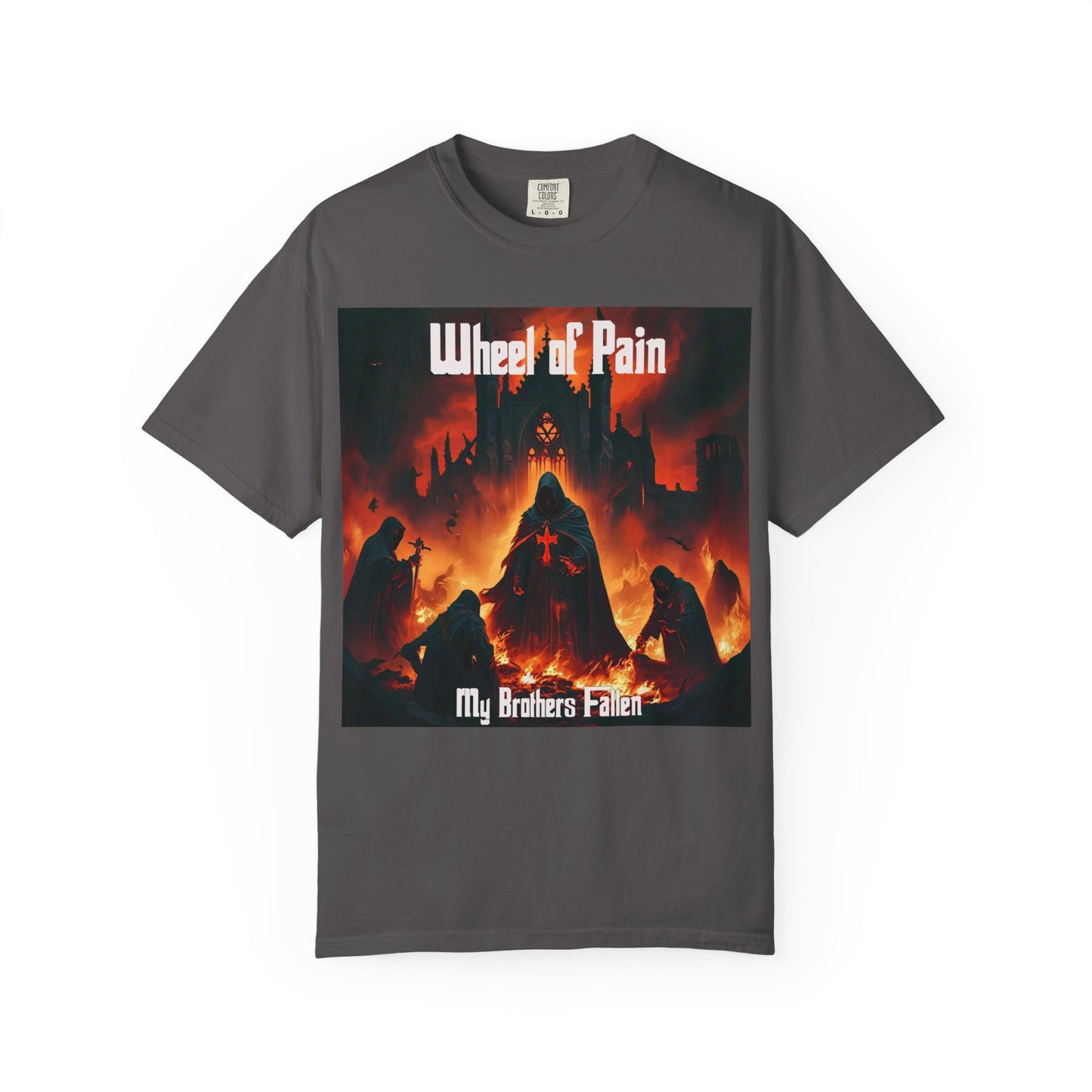 Wheel of Pain Gothic Templar Graphic T-Shirt, Unisex Tee for Fans, Cool Gift for Music Lovers, Halloween Shirt, Retro Vintage Style