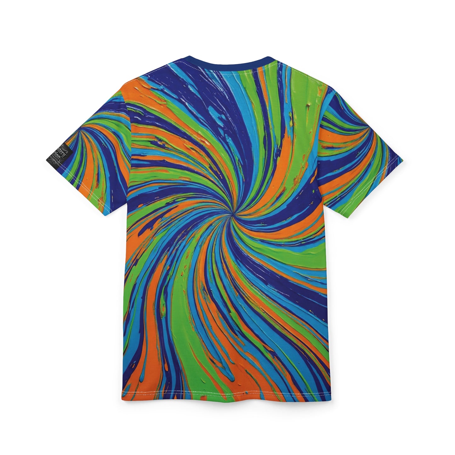 Vibrant Tie-Dye Tee, Unisex AOP Shirt for Festivals, Summer Outfits, Beach Days, Gifts for Friends, Colorful Fashion Statement