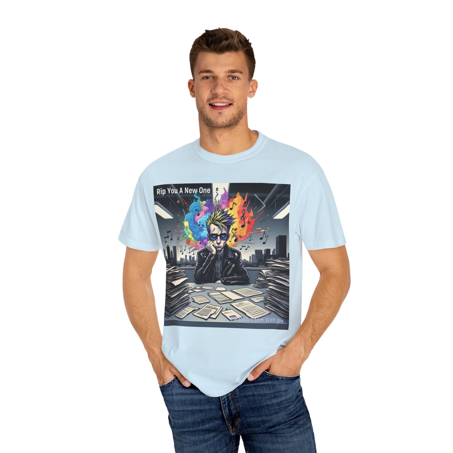 Colorful Creative T-Shirt - Rip You A New One Graphic Tee, Unisex Design for Artists, Music Lovers, Gift for Holidays, Casual Wear
