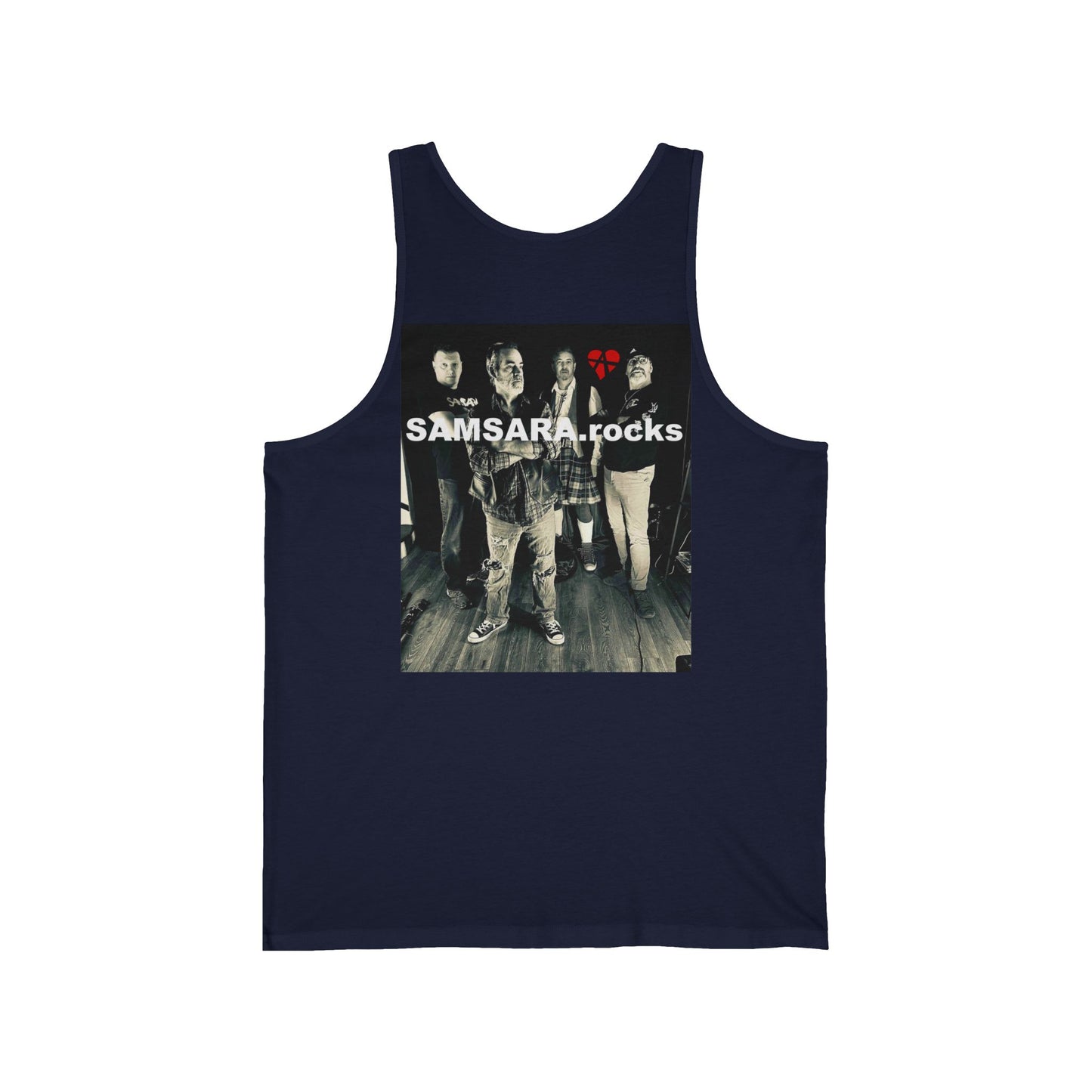 Samsara Rocks Love Anarchy Unisex Jersey Tank - Perfect for Concerts, Festivals, Music Lovers, Summer Wear, Casual Outings