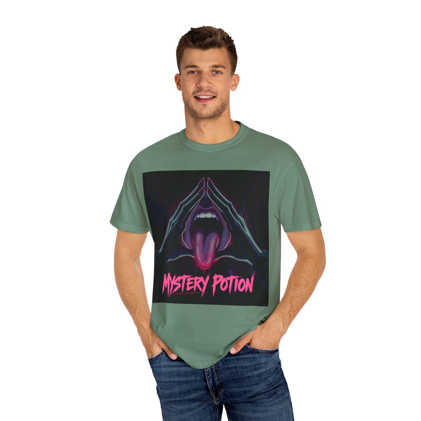 Mystery Potion Graphic Tee, Unisex T-Shirt for Festivals, Gift for Friends, Retro Vibes, Statement Shirt