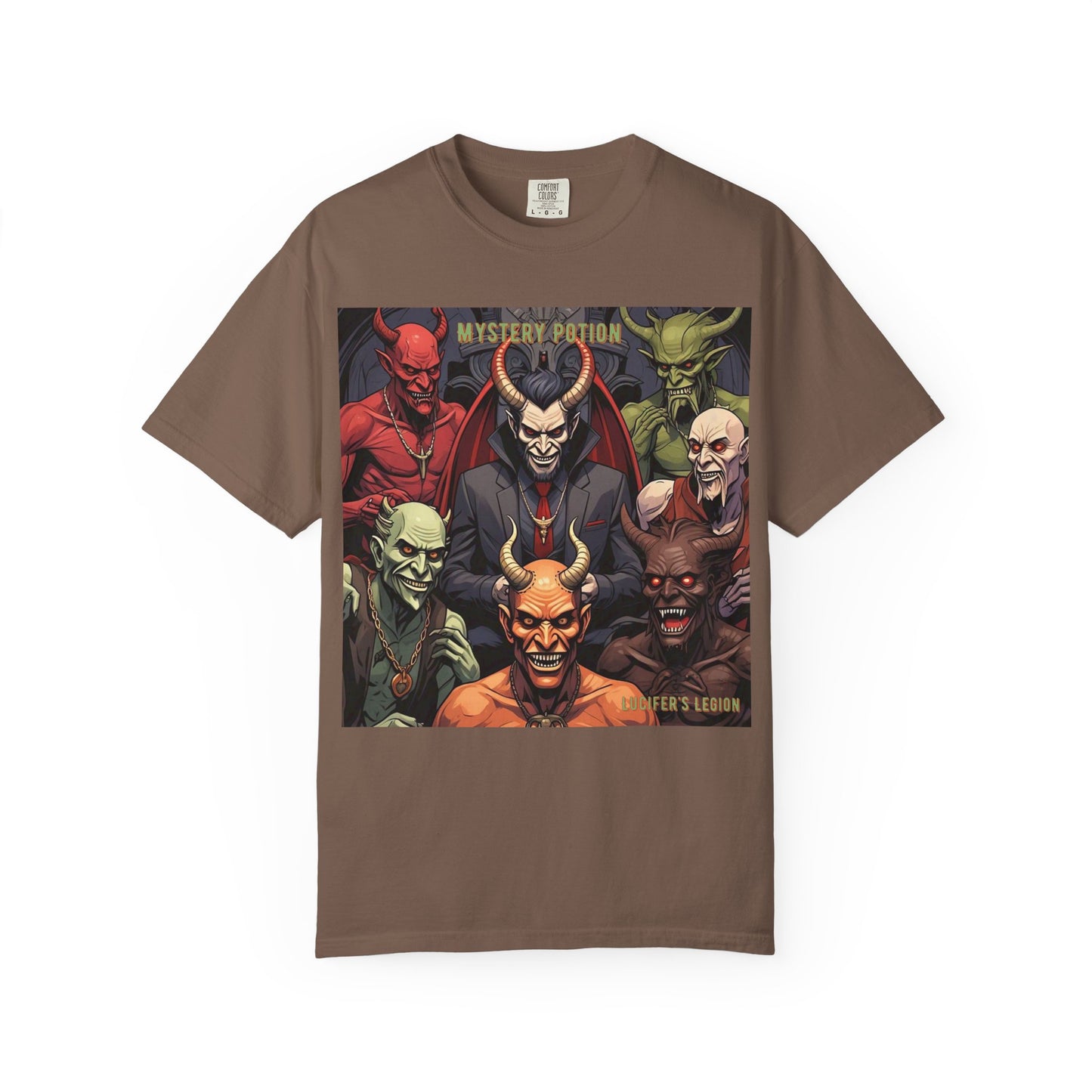 'Lucifer's Legion' by Mystery Potion, Unisex T-Shirt, Devil-Inspired Tee, Halloween Shirt, Comic Book Merch, Gift for Fans