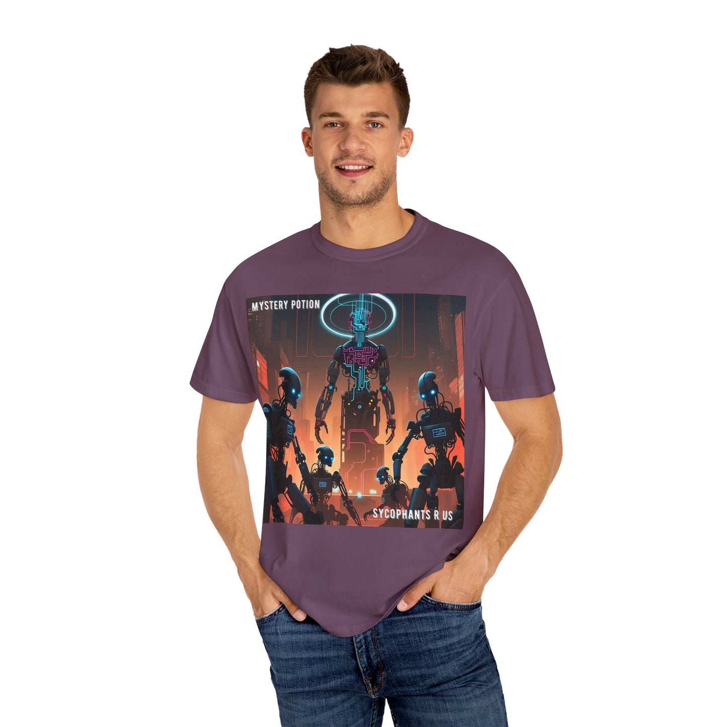 Retro Sci-Fi Graphic T-Shirt, Unisex Casual Tee, Cyberpunk Art Shirt, Gift for Nerds, Vintage Style Tee