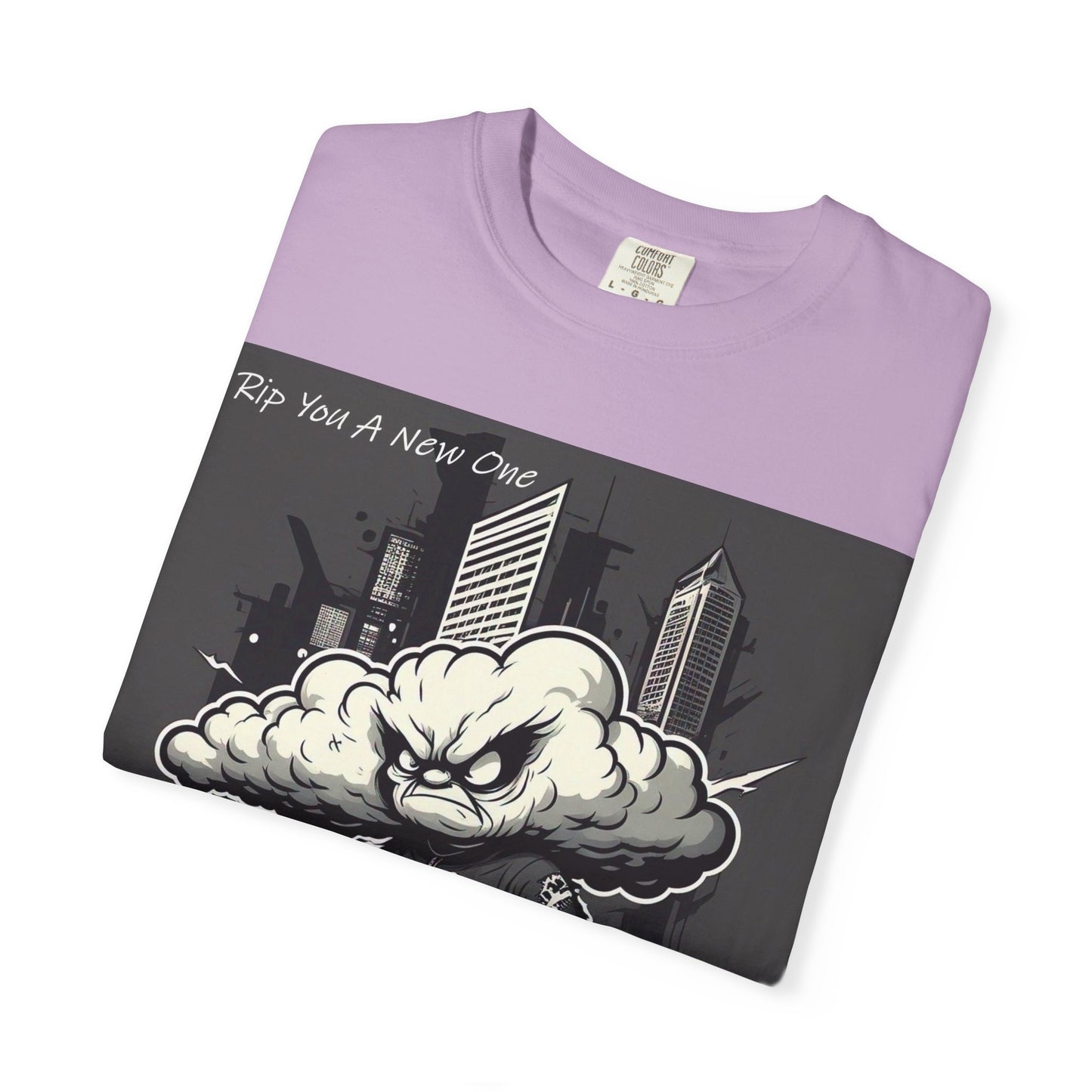 'When The Wind Blows Strong' by Rip You A New One, Urban Angry Cloud Graphic Tee, Cool Casual Wear, Street Style Unisex Shirt, Perfect Gift for Comics Lovers, Everyday Comfort