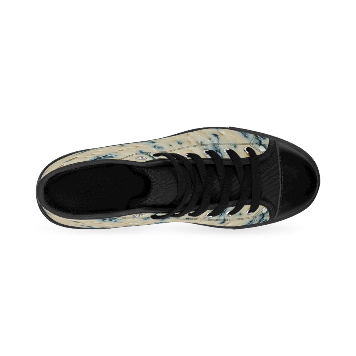 Stylish Blue Cheese High-Top Sneakers, Unique Streetwear Style for Men, Set Expectations, Trendy Gift for Sports Lovers, Versatile Everyday Shoes
