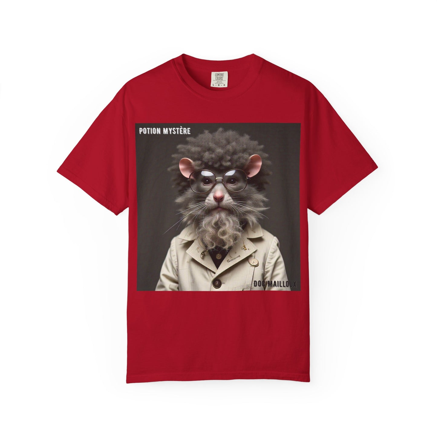 Doc Mailloux by Potion Mystère, Rat Graphic T-Shirt, Unisex Funny Tee, Gift for Animal Lovers, Unique Vintage Style Clothing, Statement Tee for Parties