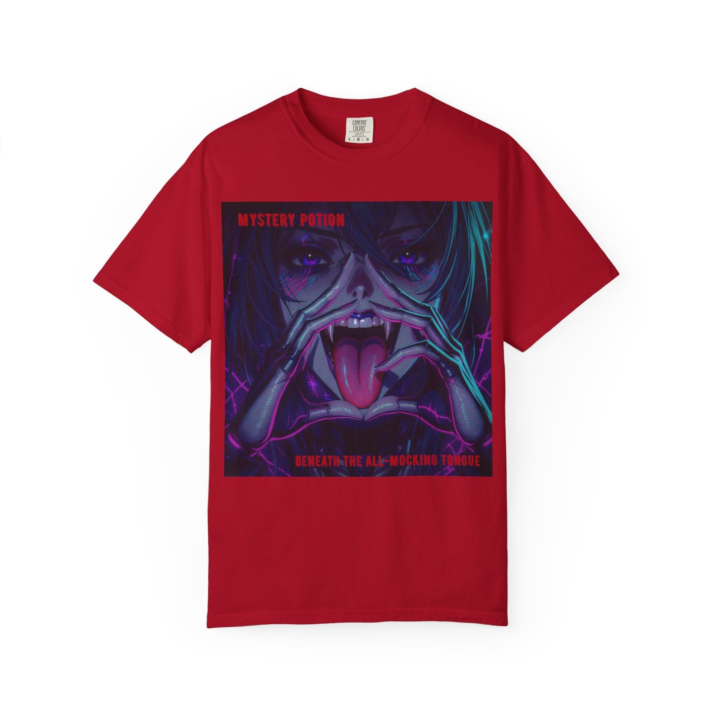 'Beneath The All-Mocking Tongue' by Mystery Potion Unisex Garment-Dyed T-shirt