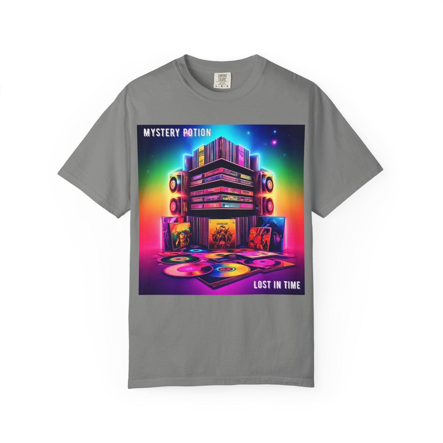 Lost In Time Vintage Vibe T-Shirt - Mystery Potion Graphic Tee, Unisex Casual Wear, Retro Music Lovers, Festival Apparel, Gift Idea