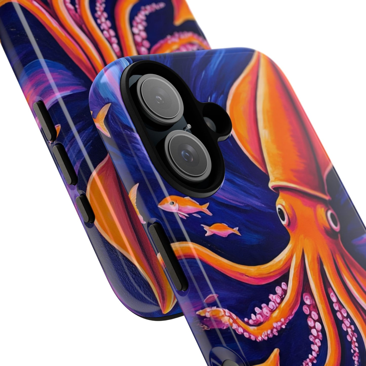Vibrant Squid Octopus Phone Case, Tough Cases with Marine Life Design, Unique Gift for Ocean Lovers, Art-Inspired Accessory, Perfect for Birthdays