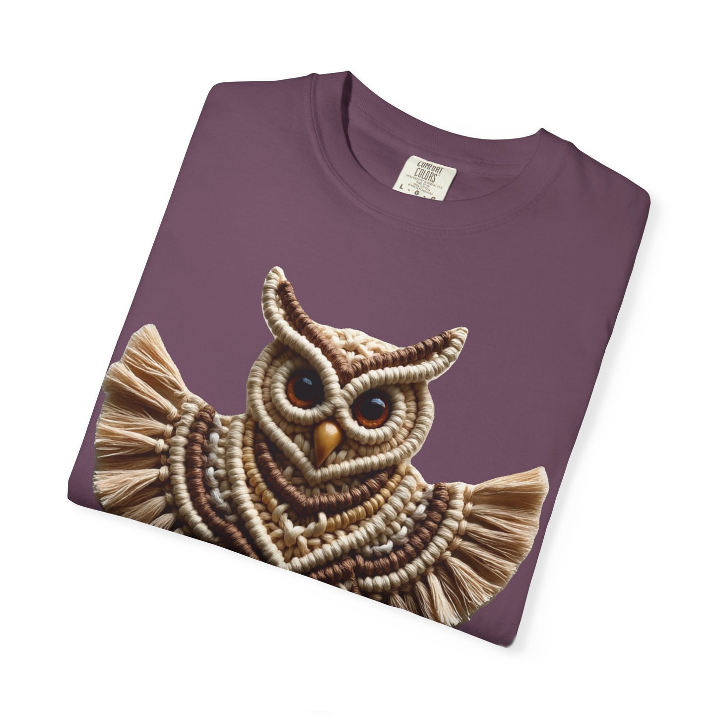 Artistic Macrame Owl T-Shirt, Unisex Graphic Tee, Nature Lover Gift, Bohemian Style Shirt, Wildlife Art Apparel, Unique Owl Design