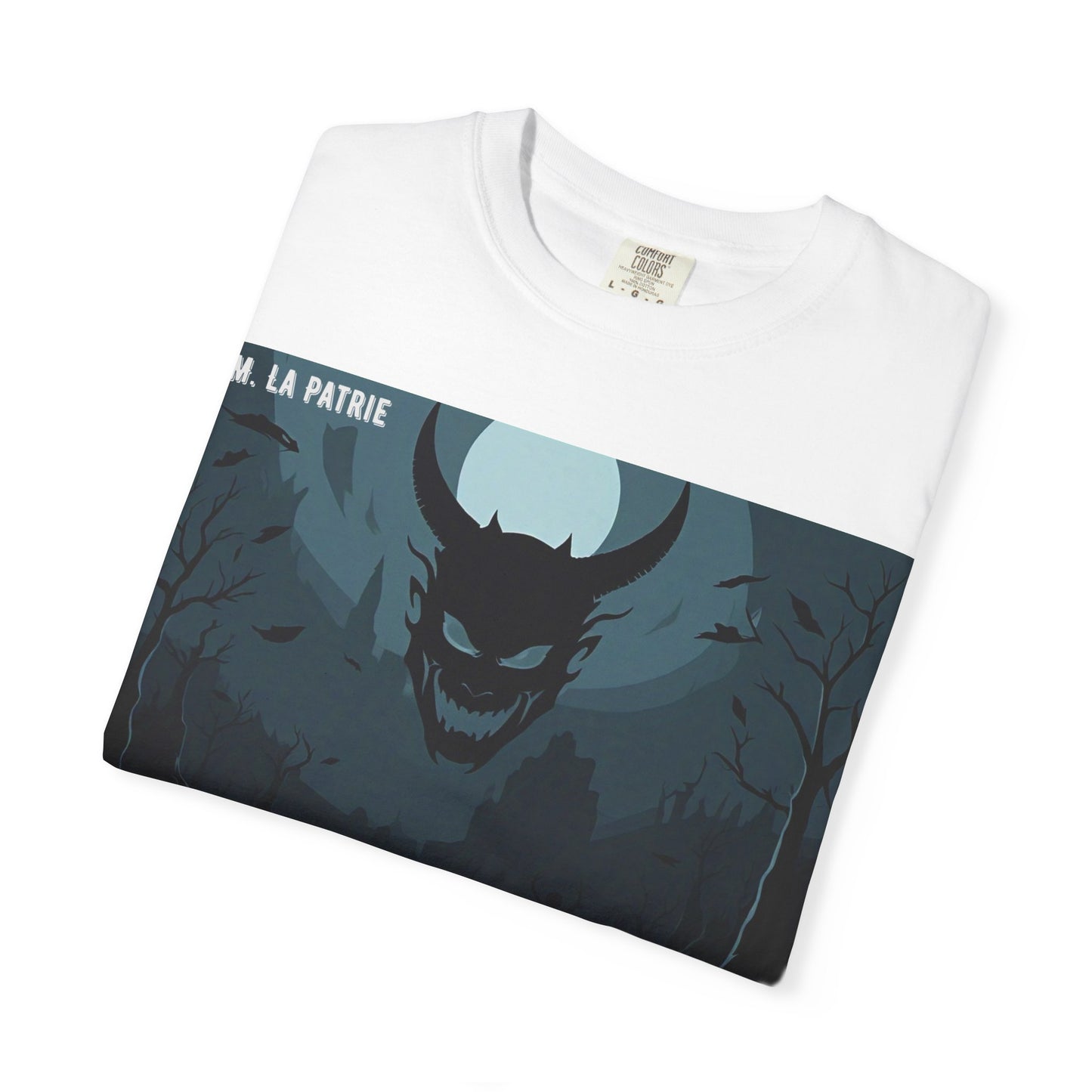 Mysterious Graphic Tee, Unisex Garment-Dyed T-Shirt, Dark Fantasy Shirt, Gift for Adventurers, Halloween Apparel, Unique Artwear