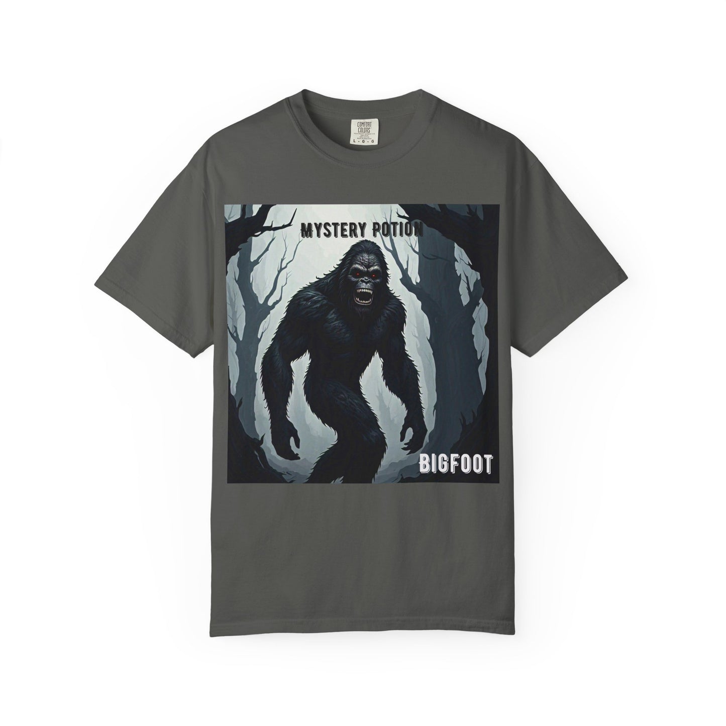 Bigfoot by Mystery Potion T-shirt, Unisex Statement Tee, Gift for Nature Lovers, Outdoor Adventure Shirt, Fun Graphic Tee