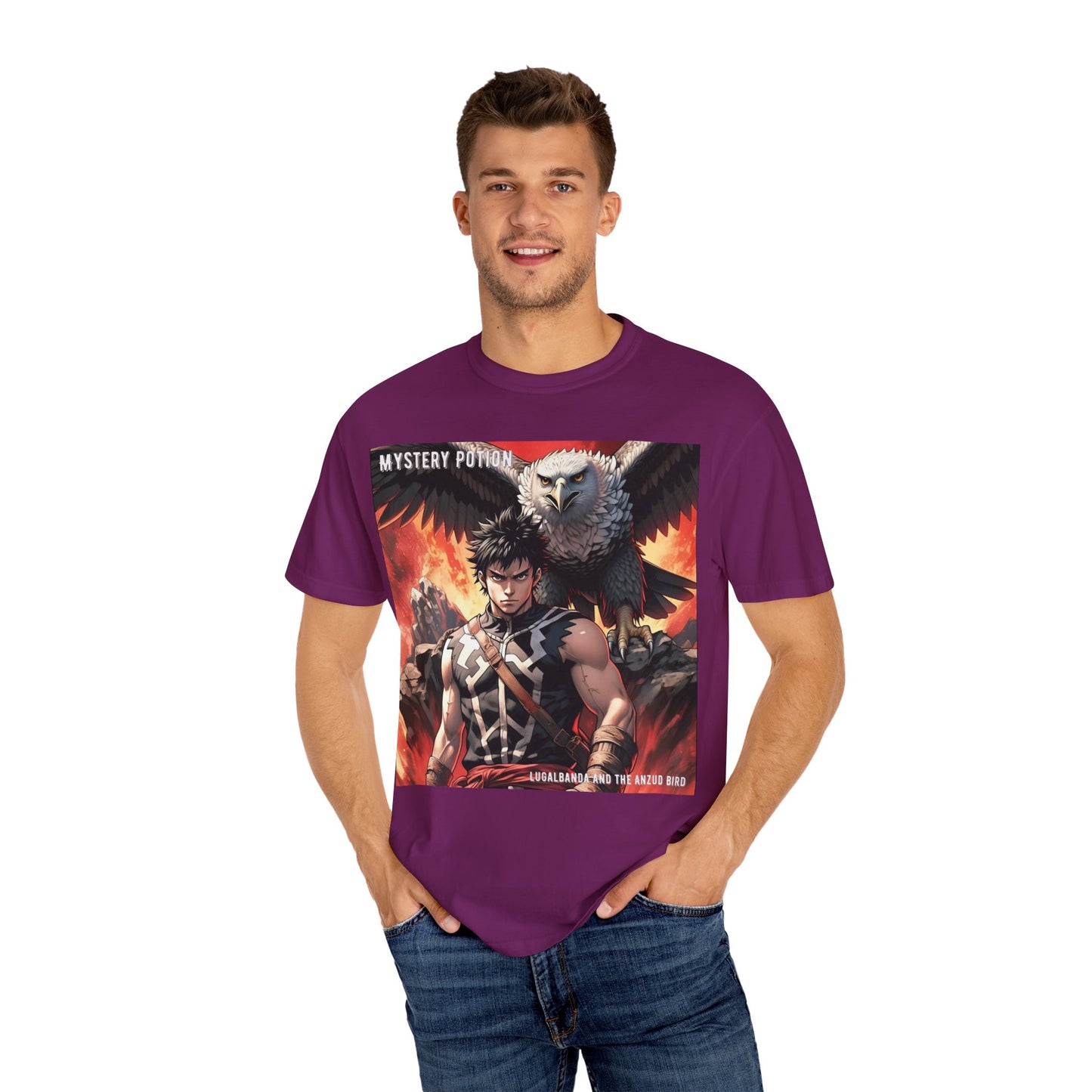 Unisex Anime Graphic T-Shirt, Mystery Potion Art Tee, Vintage Style, Casual Wear, Gift for Fans, Streetwear Apparel