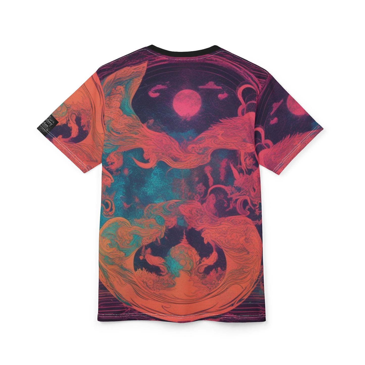 Vibrant Artistic Unisex Tee, Cosmic Graphic Shirt, Unique AOP T-Shirt, Colorful Dreamscape Top, Festival Wear, Statement Fashion