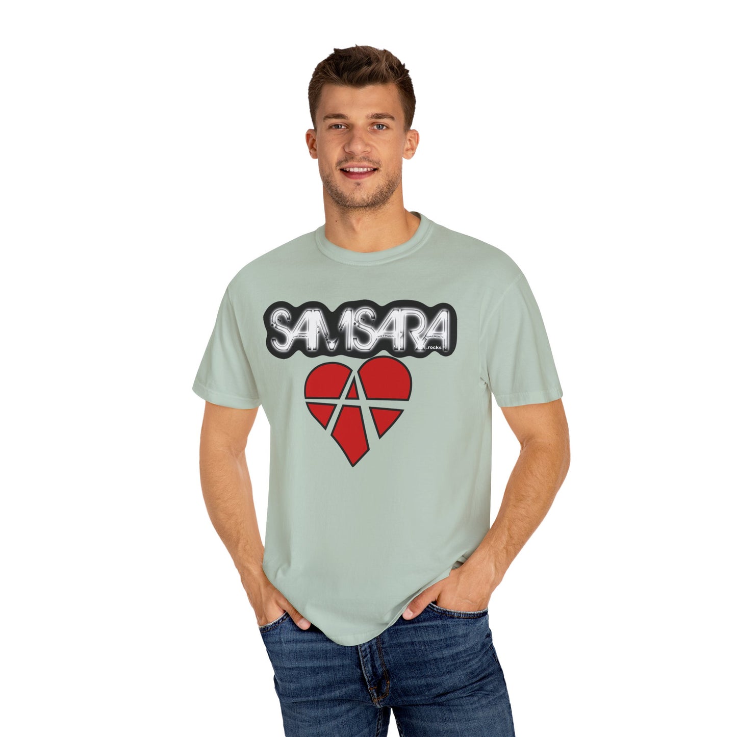 Samsara Heart Permanent Damage Unisex T-Shirt, Trendy Graphic Tee, Streetwear Style, Casual Apparel, Perfect for Music Festivals, Unique Gift Idea