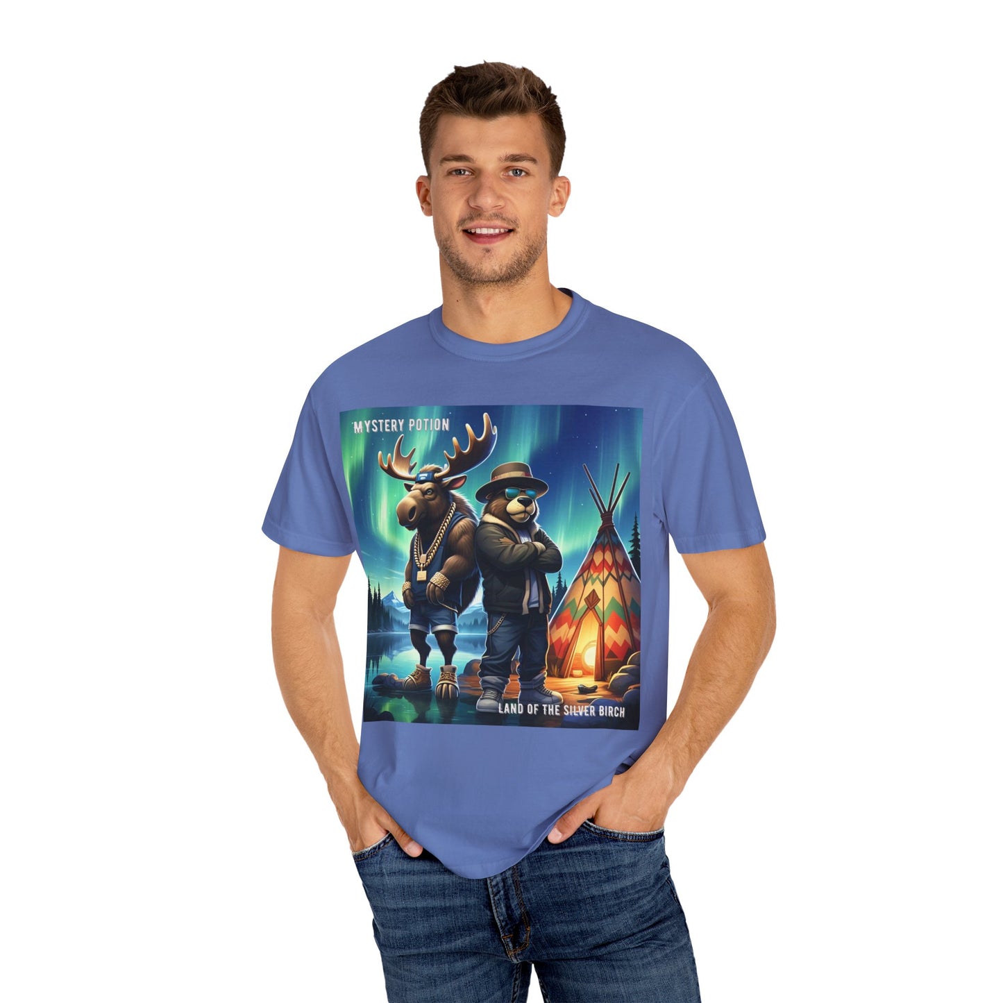 'Land Of The Silver Birch' by Mystery Potion,  Unisex Garment-Dyed T-shirt