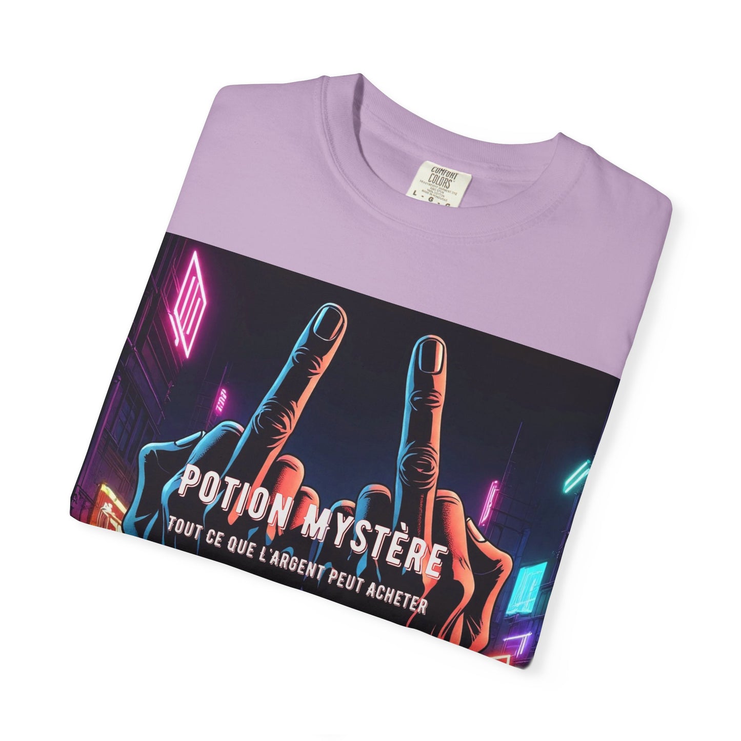 'Tout Ce Que L'Argent Peut Acheter' par Potion Mystère, Two Fingers Up Unisex T-Shirt with Artistic Graphic Design, Casual Wear, Streetwear Style, Gift for Art Lovers, Unique Graphic Tee, [...]