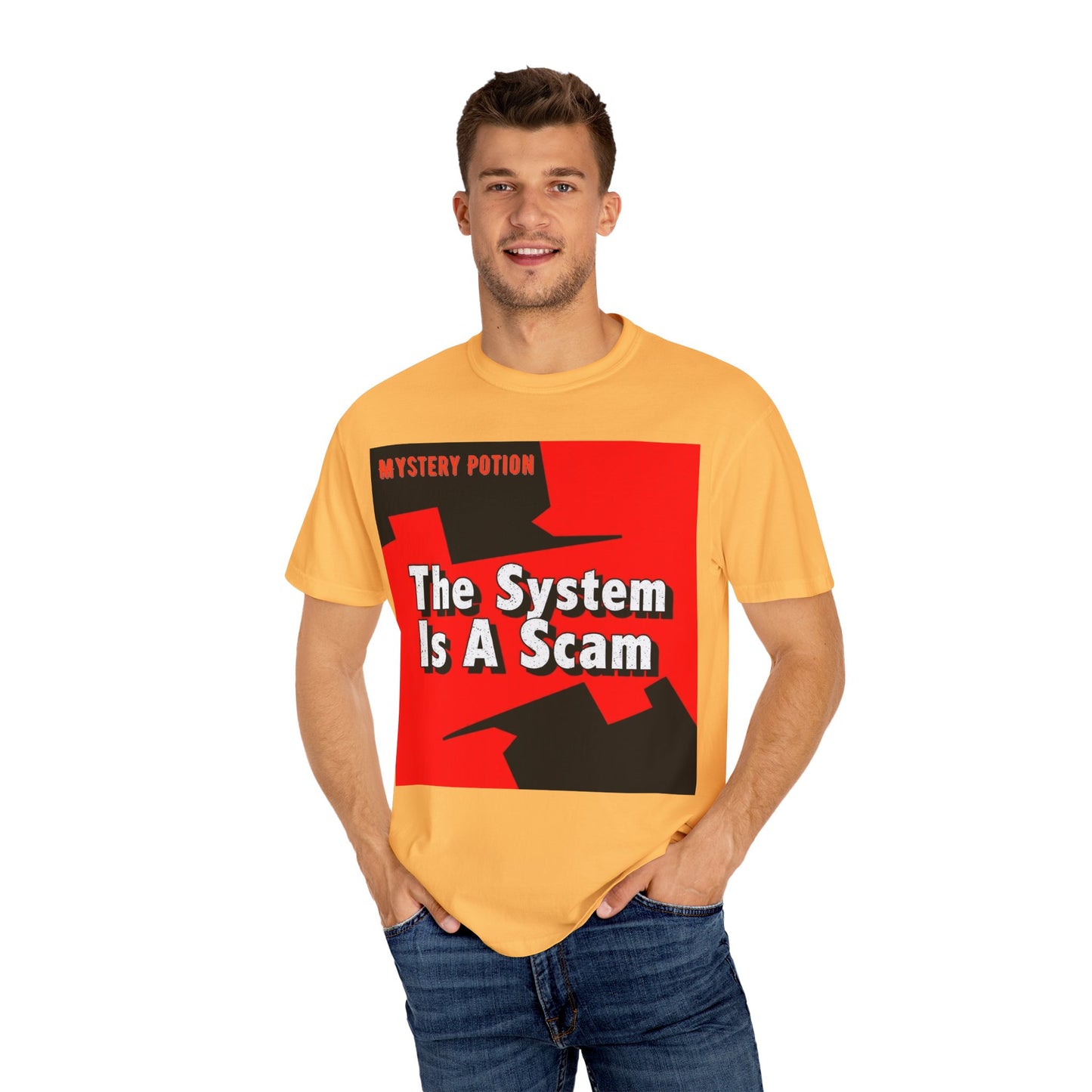 'The System Is A Scam' by Mystery Potion Unisex T-shirt, Casual Wear, Statement Tee, Gift for Activists, Trendy Apparel