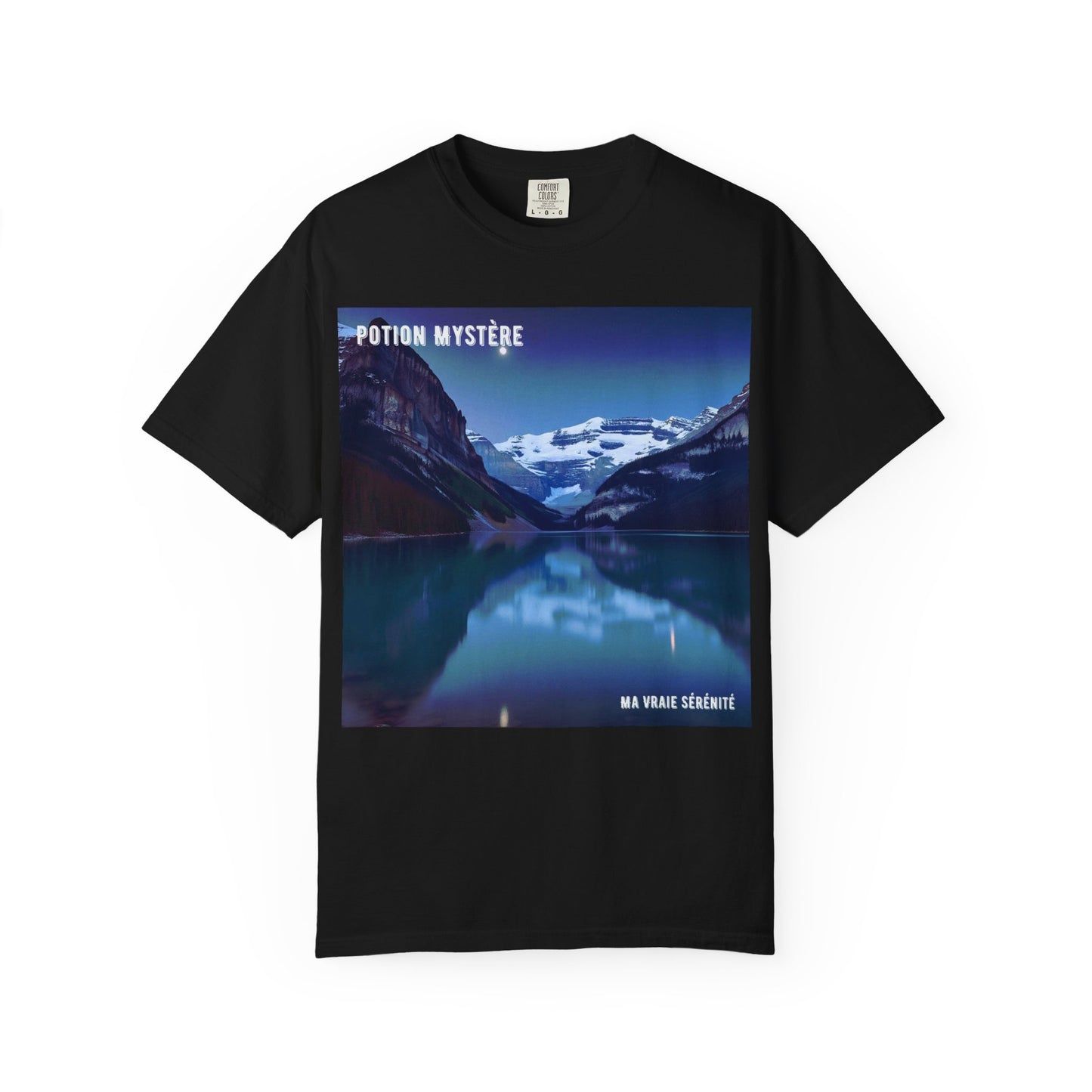 Mystical Lake Louise T-Shirt, Unisex Garment-Dyed Tee, Nature Lover Gift, Serenity in Adventure Apparel, Travel Fashion, Cool Summer Shirt
