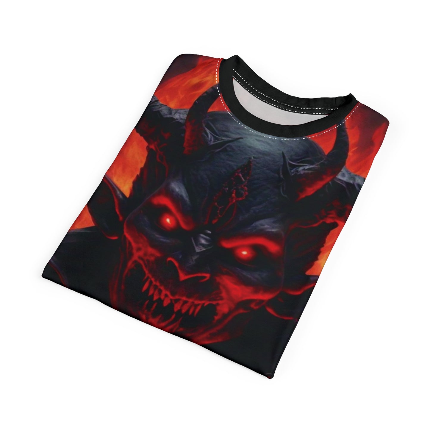 Demon Graphic Tee, Unisex Cut & Sew Shirt, Mystical Apparel, Halloween Costume, Dark Fantasy Clothing, Unique Gift Idea