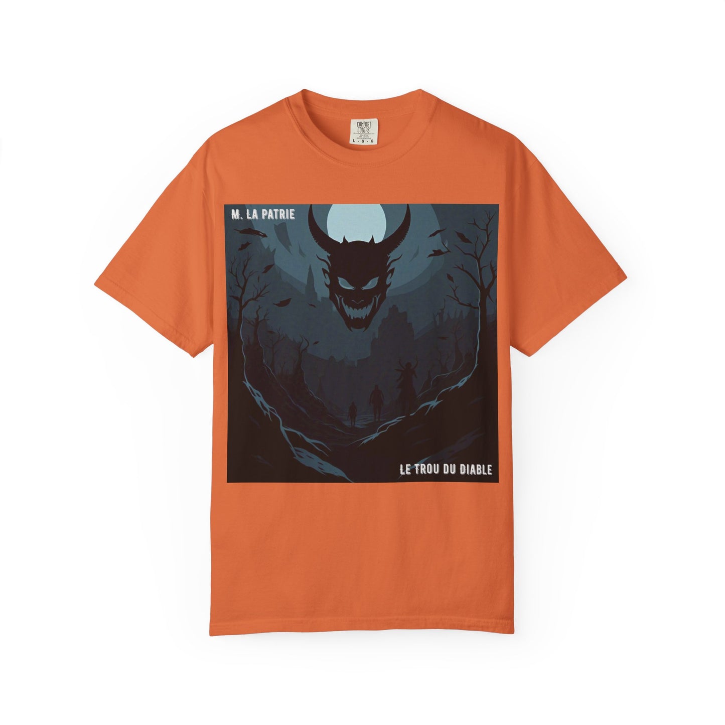 Mysterious Graphic Tee, Unisex Garment-Dyed T-Shirt, Dark Fantasy Shirt, Gift for Adventurers, Halloween Apparel, Unique Artwear