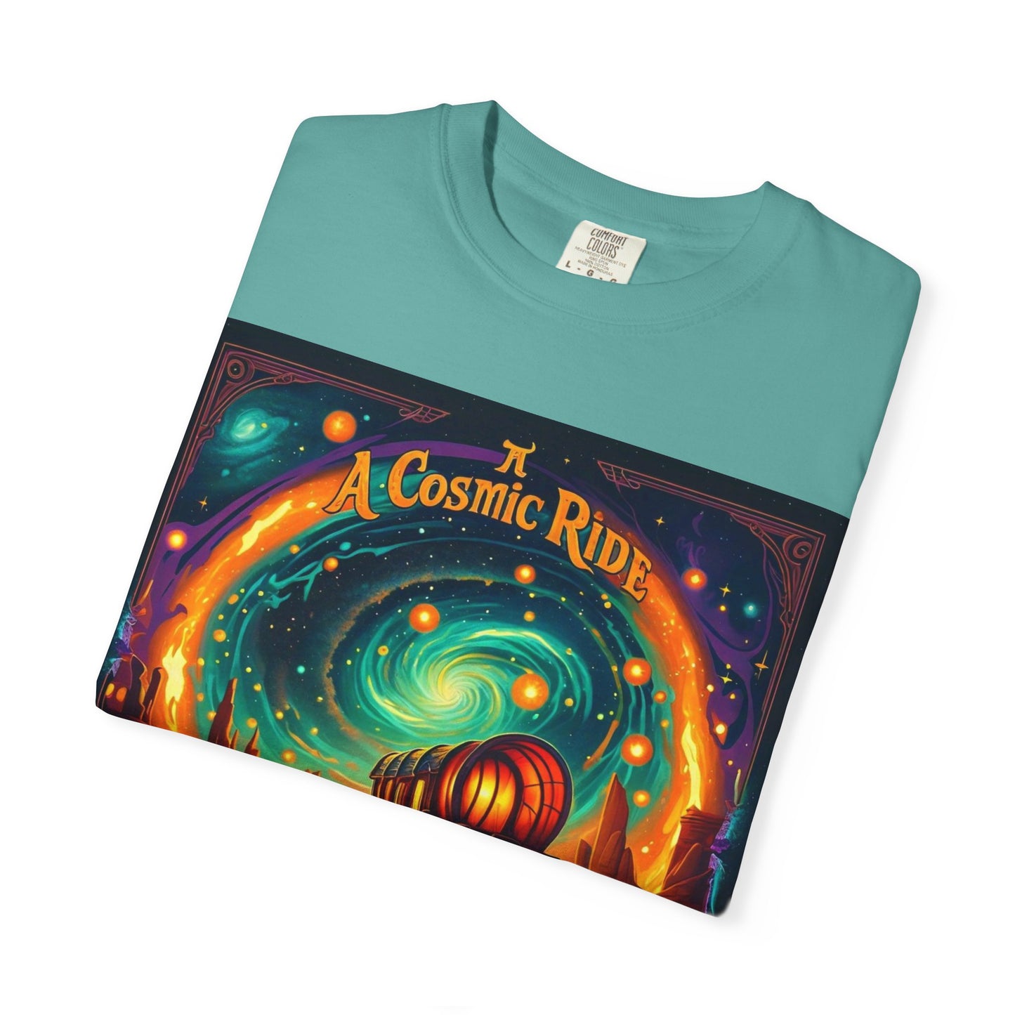 A Cosmic Ride by Mystery Potion T-Shirt, Unisex Graphic Tee, Country Western Festival Wear, Bohemian Style, Gift for Dreamers, Mystical Art Shirt