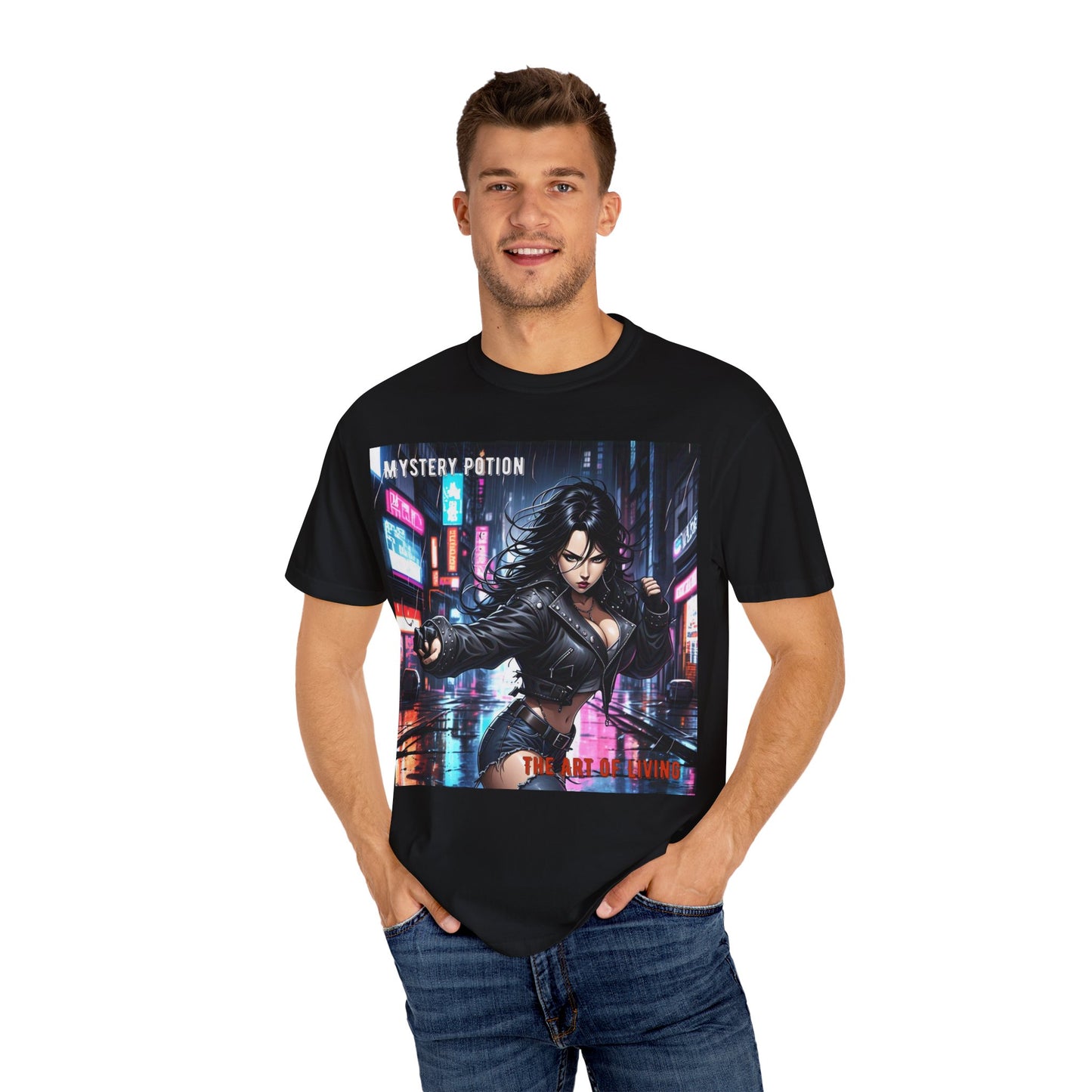 Mystery Potion Art Of Living Graphic T-Shirt, Cool Unisex Tee, Urban Style Apparel, Casual Streetwear, Gift for Gamers, Graphic Tee for Events