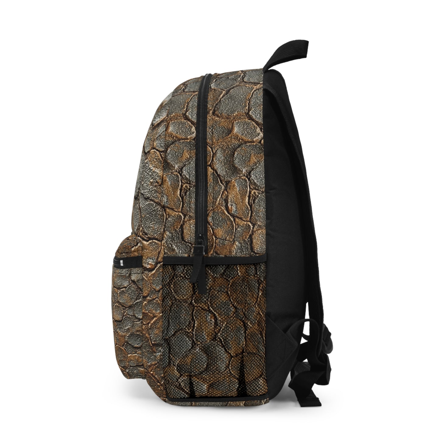 T-Rex Leather Natural Stone Looking Pattern Backpack - Trendy Travel Pack for Students, Hiking, Outdoors, Eco-Friendly Gift