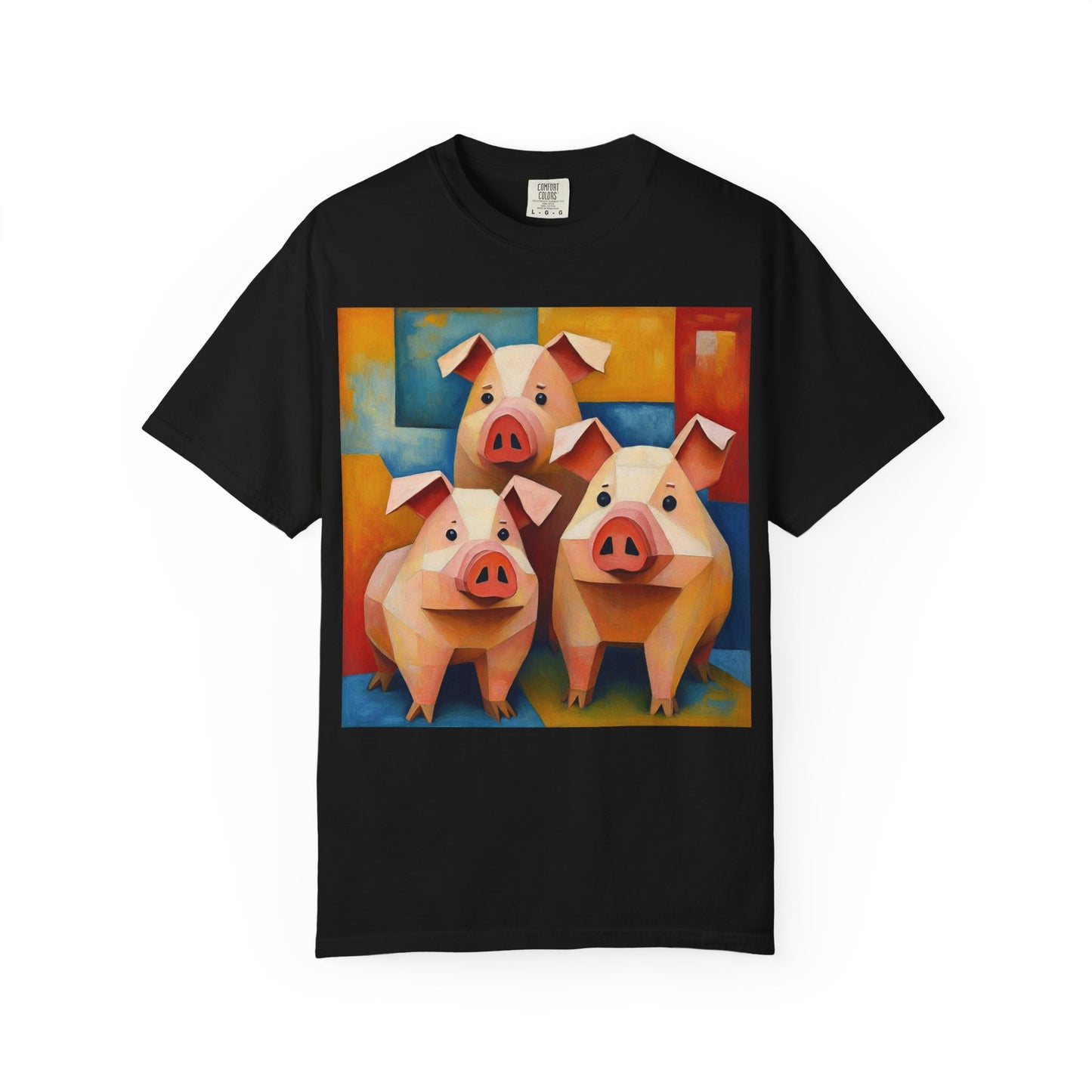 Pig Art T-Shirt, Funny Farm Tee, Animal Lover Gift, Unisex Graphic Tee, Cute Farmhouse Style, Casual Everyday Wear