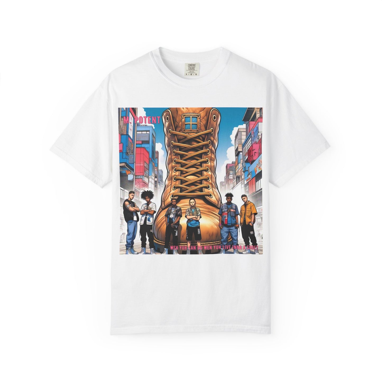 Urban-Inspired "What Can You Do When You Live In A Shoe?" Graphic Tee, Streetwear T-shirt, Casual Wear, Hip Hop Fashion, Birthday Gift, Unisex T-shirt with Bold Design