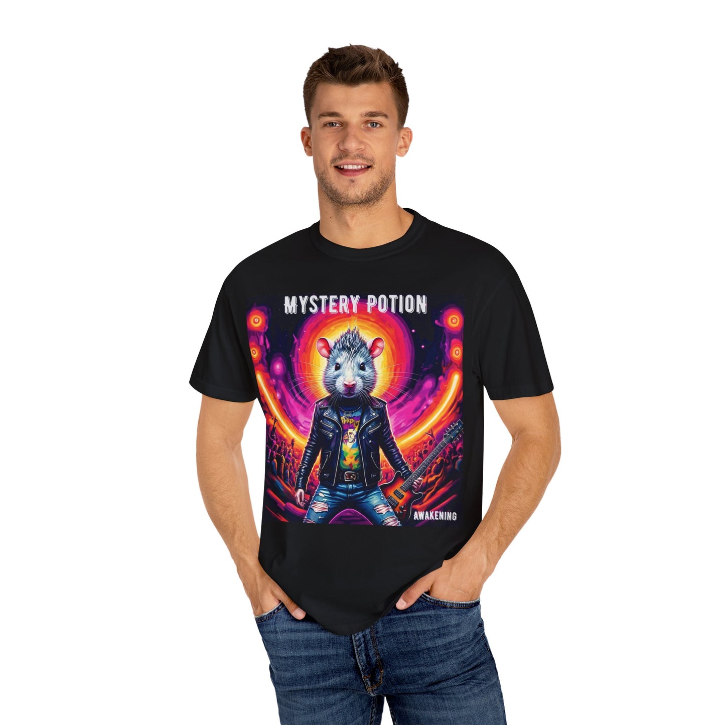 Mystical Hamster Graphic Tee | Unisex Edgy T-Shirt, Perfect for Festivals, Concerts, Gifts, Casual Wear, and Parties