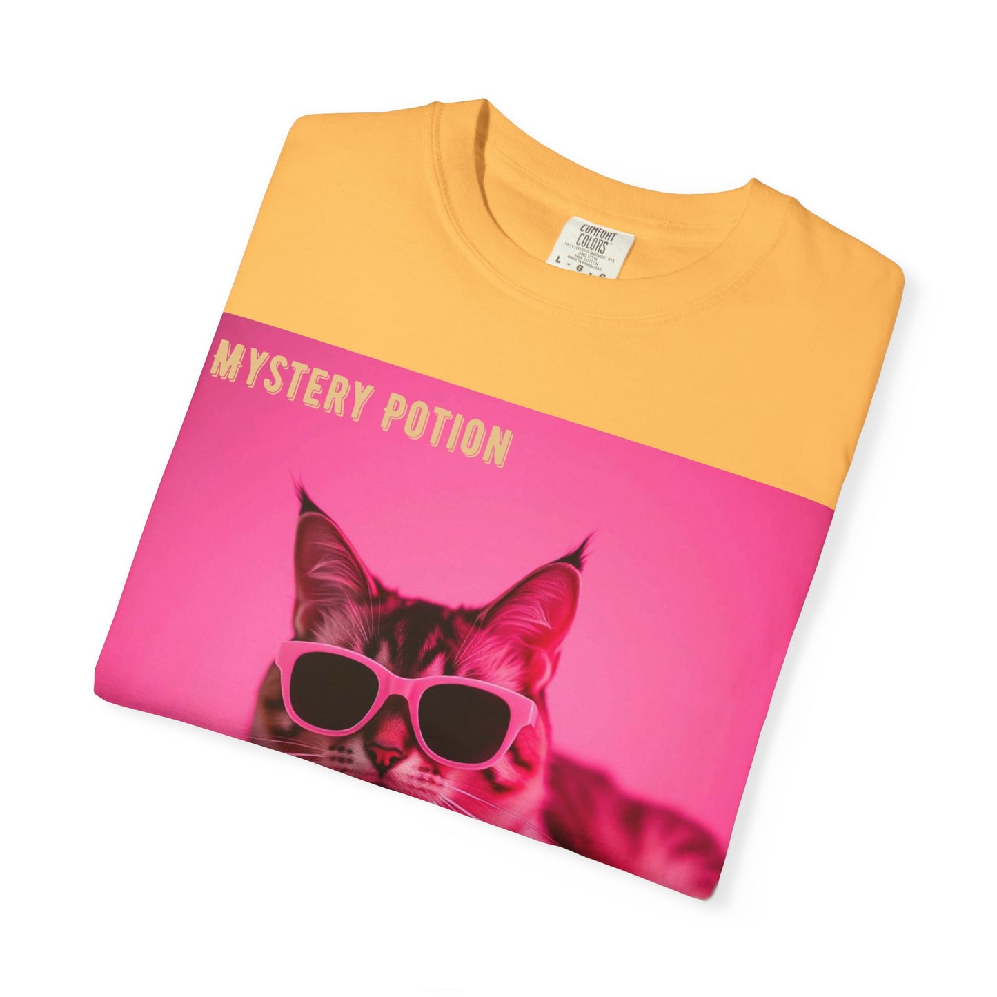 'Girl With An Attitude' by Mystery Potion, Cool Cat T-shirt, Fun Cat Tee, Gift for Cat Lovers, Casual Wear, Unique Fashion Statement, Attitude T-shirt