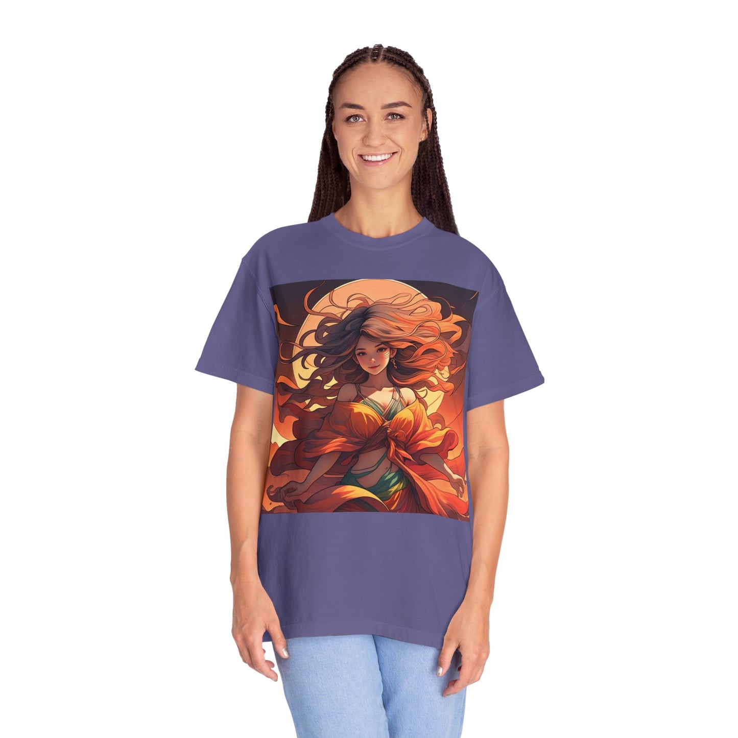 Mystical Autumn Goddess T-shirt, Enchanted Graphic Tee, Boho Style Apparel, Art Inspired Top, Unique Gift for Her, Festival Fashion