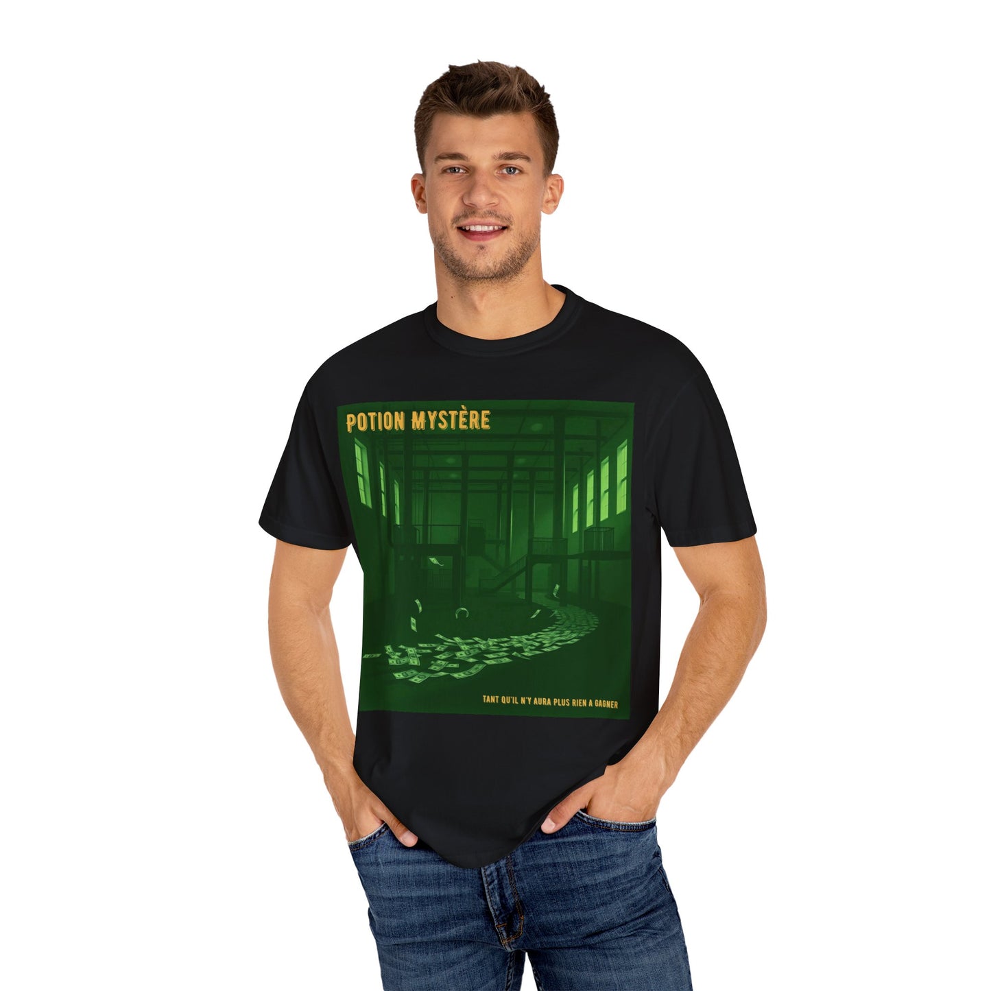 'Tant Qu'il N'Y Aura Plus Rien À Gagner' par Potion Mystère, Money Trail Unisex T-Shirt, Vintage Graphic Tee, Gift for Industrial Music Lovers, Casual Wear, Unique Graphic Shirt