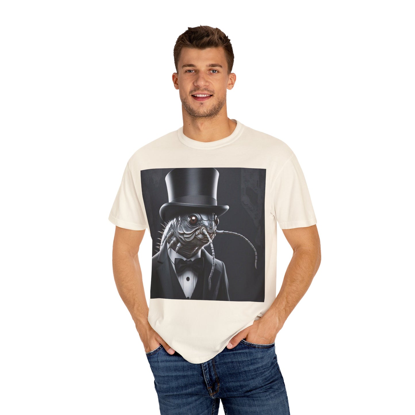 Whimsical Silver Fish Gentleman T-shirt | Fun Gift for Aquatic Lovers, Unique Humor Shirt, Casual Wear, Creative Outfit