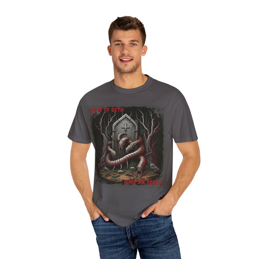 'Ignis An Terra' by GOAT of Goth, Gothic Graphic T-Shirt, Dark Aesthetic Tee, Unisex Halloween Shirt, Unique Gift for Horror Lovers, Casual Everyday Wear